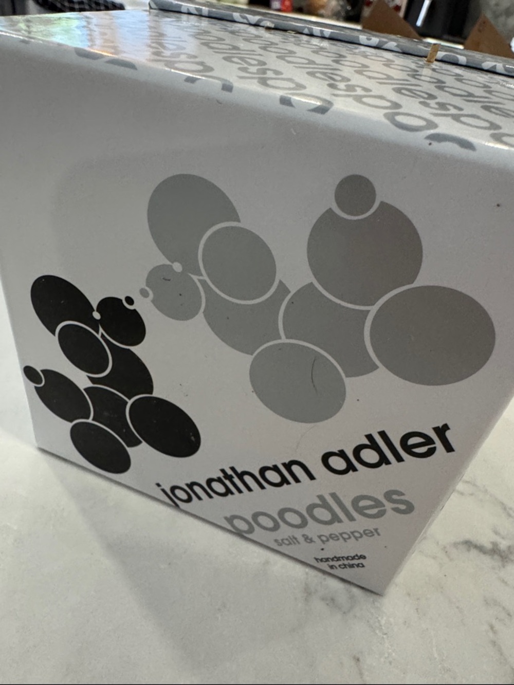 Jonathan Adler poodles balloon Salt & Pepper Shaker Set - Black and White NWT - Picture 6 of 7